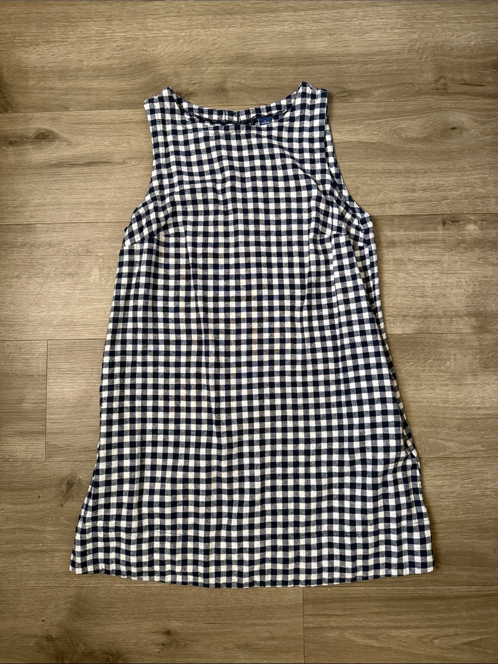 Old Navy Navy and White Gingham Sleeveless Shift Dress